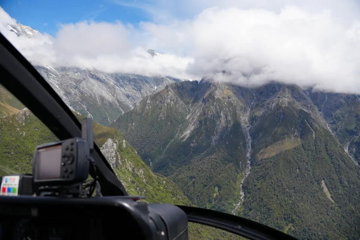 Helicopter View Towards Fox Glacier
